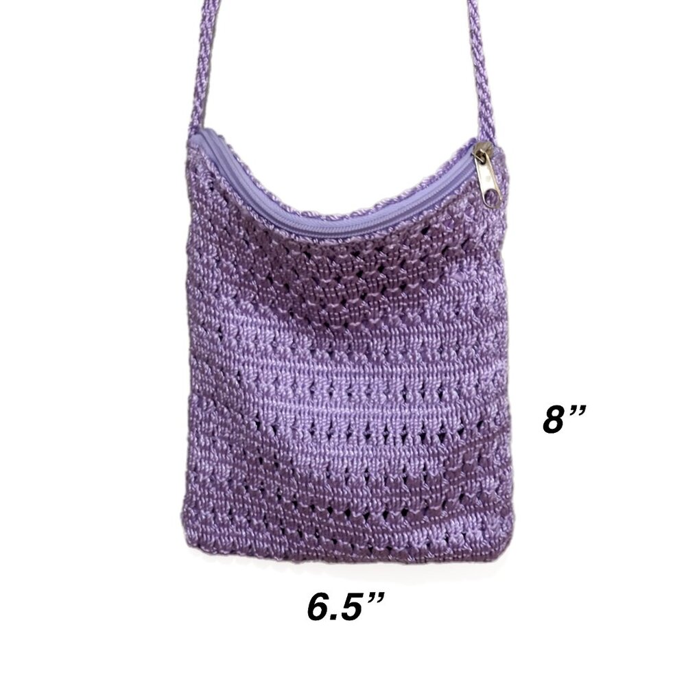 Crocheted Lavender Mini Crossbody Bag